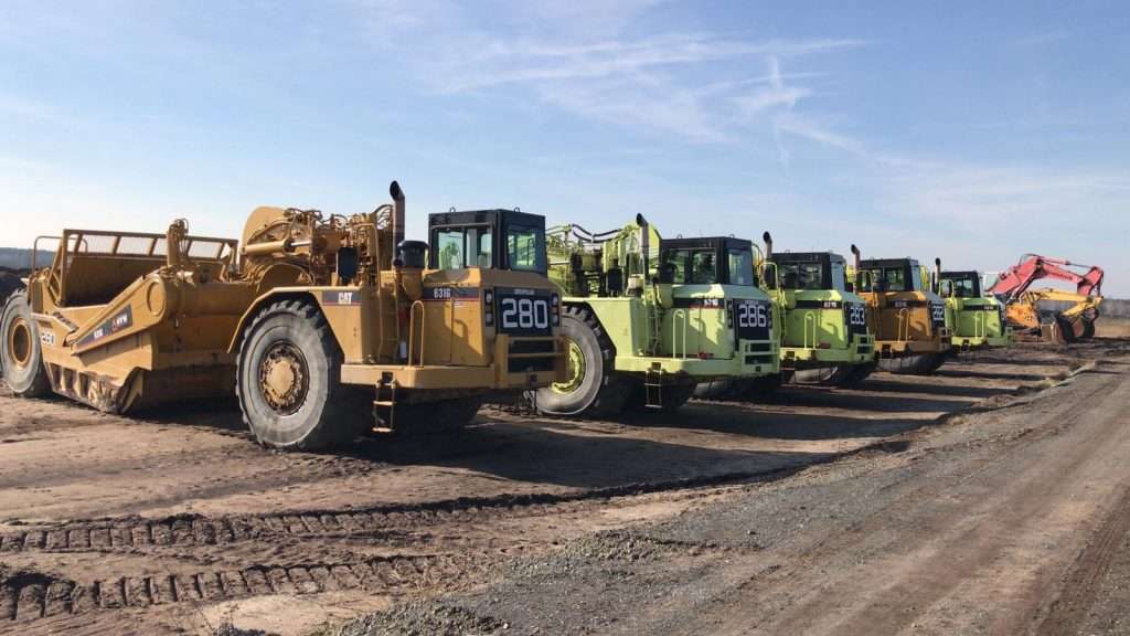 A fleet of scrapers at RB auction Maltby UK